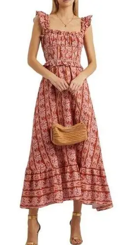 House of Harlow NEW Helena Maxi Dress in Terracotta Pink Floral Size Small