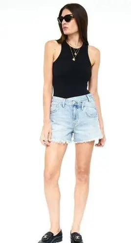 Pistola NWT RARE 'Bobbie' High Rise Crossover Short Light Wash Raw Hem Sz 29