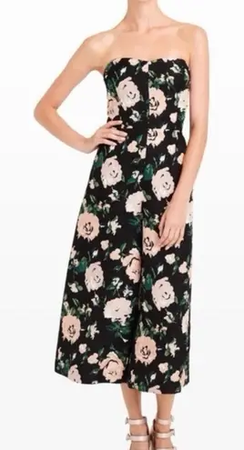 Club Monaco Daralis Floral Midi Wide Leg Strapless Jumpsuit