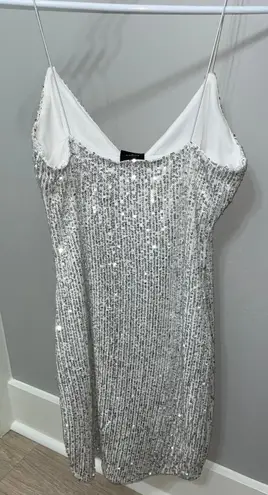 Blanc White Sequin Mini Dress