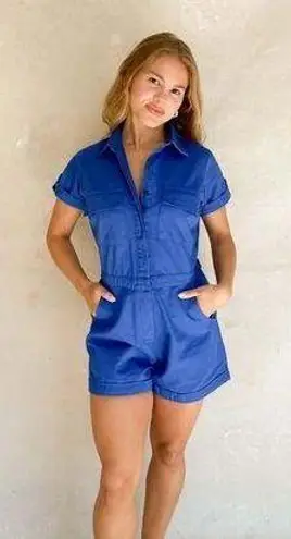 Rue Stiic Elsie Romper - Royal Blue - S