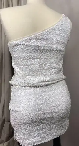 Max and Cleo White Sequin mini dress