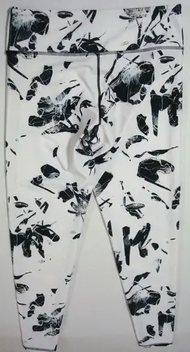 Body Language Activewear Leggings Saks USA White Black L Yoga Pilates Gym Flower Size L