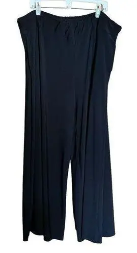 IC by Connie K Pants Womens 3X Black Solid Stretch Art To Wear Lagenlook Bottom