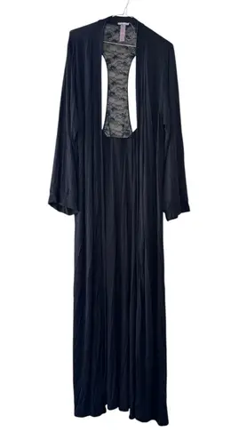 SAVAGE X Fenty Black Lace Cut Out Silky Robe Bedroom Boudoir Sexy Size M/L