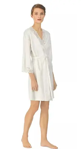 Ralph Lauren Ivory Lace Trim Robe, Women's Medium, New With Tags, Lingerie White