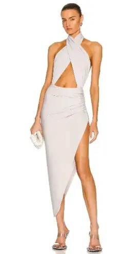 Norma Kamali Cross Halter Side Drape Gown