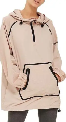 Ivy Park Women’s Perforated Mesh Hooded Pullover Jacket in Dusty Pink Size S