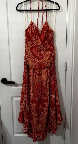 Farm Rio Jaipur Crossover Linen Blend maxi sun dress size L