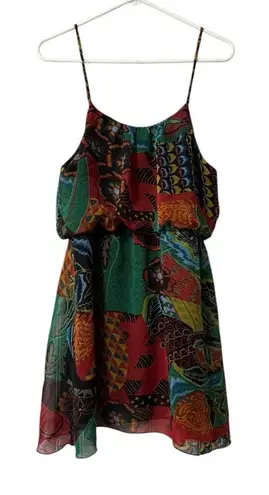 Poetry Tank Top Size Large Colorful Lightweight Flowing Artsy Polyester Lined