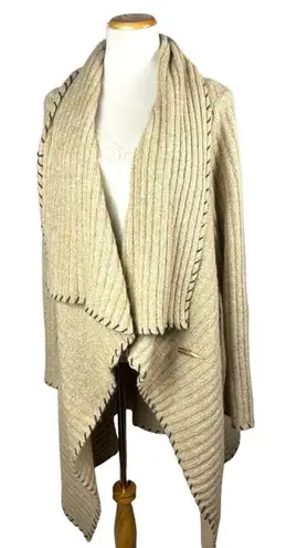 St John Sport Wool Blend Long Waterfall Sweater Cardigan Large