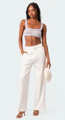 Edikted White Wide Leg Trouser -M