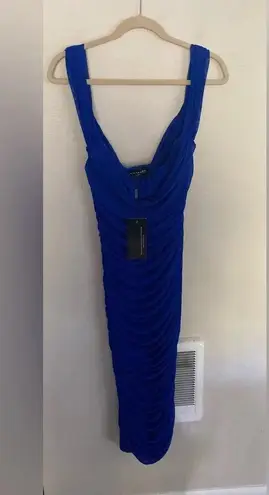 NWT Emprada Kat Royal Blue Mesh Off Shoulder Dress Size Medium