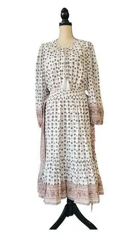 Cleobella Blakely Boho Ruffled Tiered Midi Dress Size L