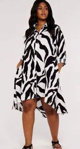 Apricot Zebra Oversized Hi/Lo Dress Size 6, $28, B53
