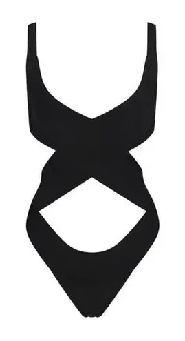 SKIMS Knit Swim Monokini Onyx Size Medium