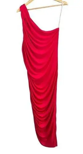 Eloquii Dress Hot Pink One Shoulder Ruched Stretchy Bodycon Formal Cocktail 16