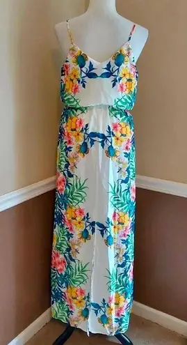 Pink Owl Ivory Floral Maxi Thin Strap V-Neck Boho Maxi Dress ModCloth