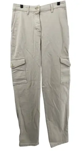 Wilfred Aritzia Free Women 4 Modern Cargo High Rise Cotton Twill Pants Cream Y2K