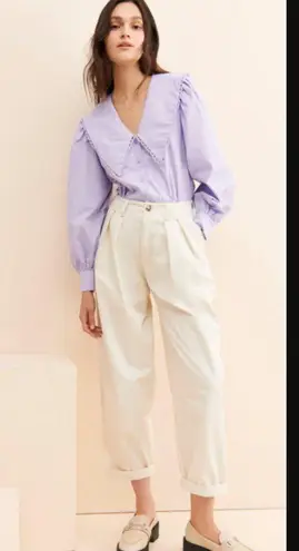 Anthropologie  Ichi Light Purple Collared Button-Down Blouse 36 / US S