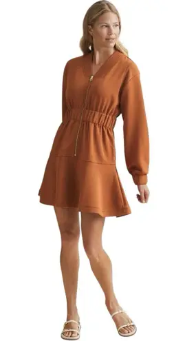 New A. Putnam Rita Dress Women's Terra Long Sleeve Mini Minimalist Golf Size XS Brown