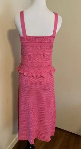 Lucy Paris Square Neck Sleeveless Crochet Sweater Tank With Matching Skirt Set