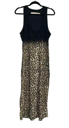 Raquel Allegra Leopard Print Ombre Dip Dye Midi Tank Dress 2 (MEDIUM)