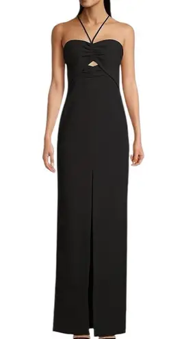 Likely Rocky Ruched Cut-Out Gown in black