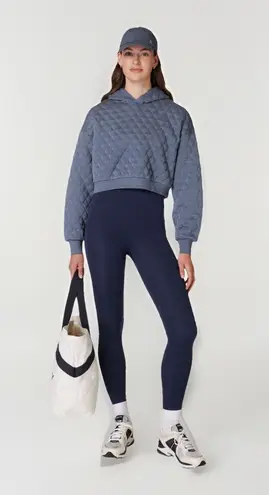 Sweaty Betty NEW Sweaty Betty Blue Sandwash Quilted Athletic Hoodie Jacket Sz XXL $164