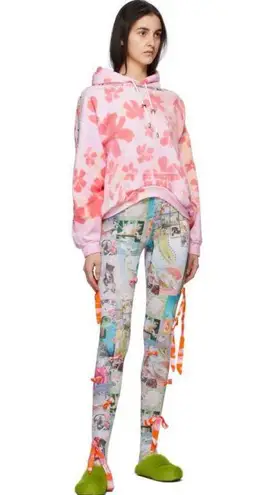 Collina Strada floral-print round hem crewneck sweatshirt size XS extra small