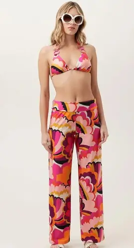 Trina Turk NEW  Fan Faire Swim Pant Cover Up Pull On Wide Leg Size Medium $162