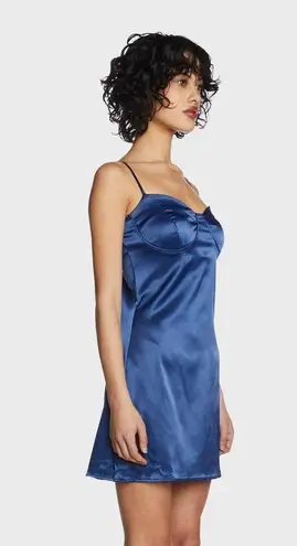 Pretty Garbage Green Satin Underwire Sleeveless Mini Dress Size Medium