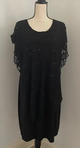 Enfocus Studio Enfocus Floral Lace Midi Dress size 14 Black Sleeveless Vamp Dark Romantic