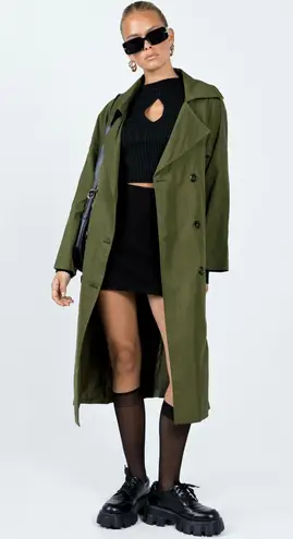 Princess Polly MEIKO TRENCH COAT KHAKI