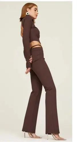 RTR sz 4 Nicholas Jalena high waist strap straight leg brown dress pants cutout