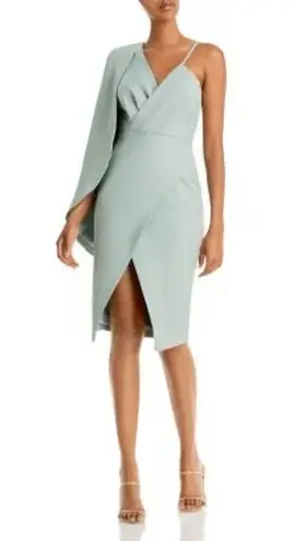 Lavish Lice Lavish Alice Asymmetric Cape Overlay Pleated Cocktail Dress, A42