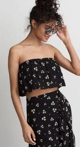 American Eagle AE Black Floral Mix & Match 2 Piece Maxi Skirt + Strapless Tube Top