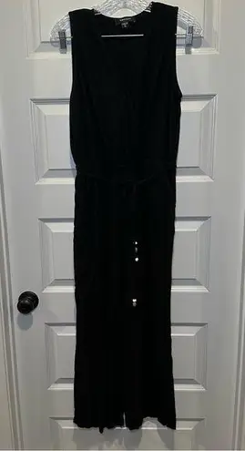 Karen Kane  Black V Neck Sleeveless Cropped Jumpsuit size Medium