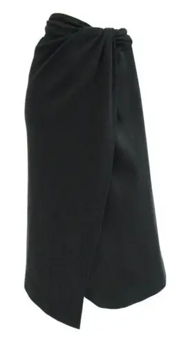 Donna Karan 1985  "Seven Easy Pieces Collection" Black Wool Wrap Skirt