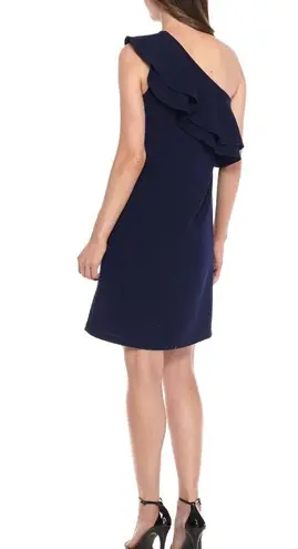 Shoshanna New! Women's Ruffled One-Shoulder Bond Dress Navy Blue Size 12