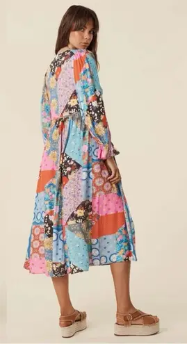 Spell & the Gypsy Bohemian Patchwork 70s Witchy Cha Cha Maxi Dress Size Large Blue - Image 1