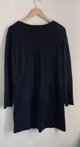 Tibi Anthropologie Mod Minimalist Long Sleeve Black Shift Dress