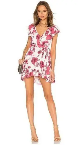 Free People French Quarter Ruffle Floral Print Mini Wrap Side Tie Dress M