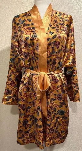 Cacique Lingerie Vintage Gold Floral Robe