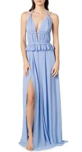 Dress the Population Athena Braided Halter Gown Periwinkle Size XL NWT - Image 1