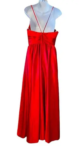 NWT Christina Wu celebration red satin bridesmaid ball gown dress Size 8