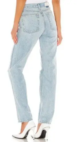 RE/DONE  Originals High Rise Loose Fit Distressed Straight Jeans Blue Women's 26