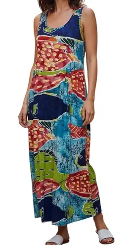 Jams World JAMS WORLD Vintage 90's Tropical Fish Print Dress With Pockets Size Small