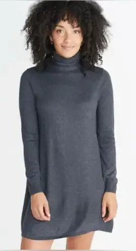 Marine layer Addison Turtleneck Sweater Dress, Dark Heather Gray Size Medium
