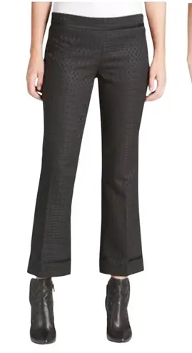 Tory Burch Tory‎ Burch Madison Pant Phantom/Tory Navy Black Textured Cropped Flare Size 2